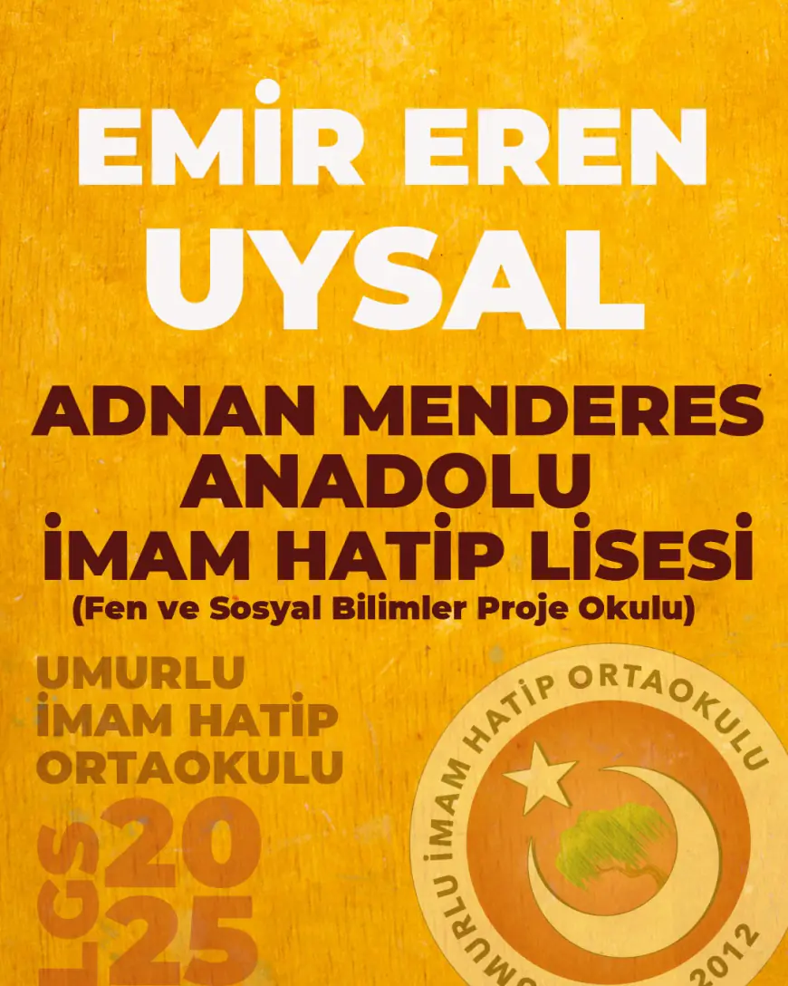 UMURLU İMAM HATİP ORTAOKULU’NDAN LGS’DE GURURLANDIRAN BAŞARI!